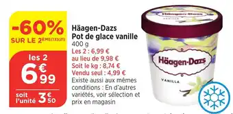 Bi1 Häagen-Dazs Pot de glace vanille offre