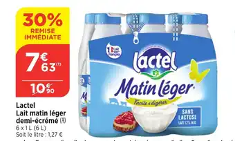 Bi1 Lactel Lait matin léger demi-écrémé (A) offre
