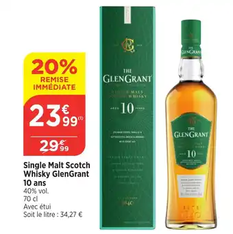 Bi1 Single Malt Scotch Whisky GlenGrant 10 ans offre