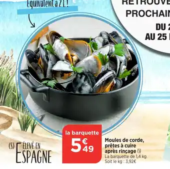 Bi1 Moules de corde, prêtes à cuire après rinçage (S) offre