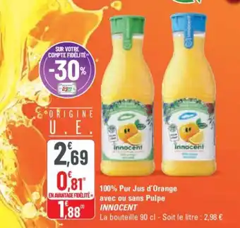G20 100% Pur Jus d'Orange avec ou sans Pulpe INNOCENT offre