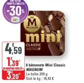 G20 6 bâtonnets Mini Classic MAGNUM offre