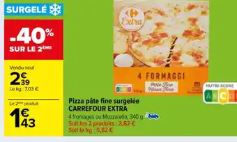 Carrefour Pizza pâte fine surgelée CARREFOUR EXTRA offre