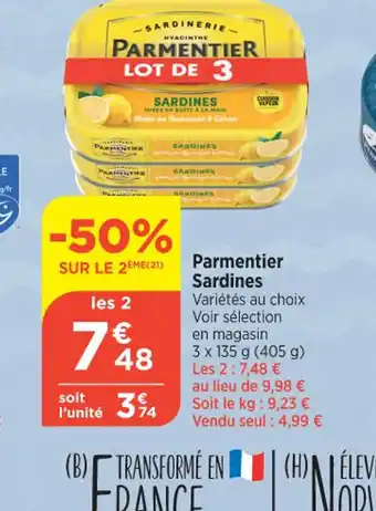Maximarché Parmentier Sardines offre
