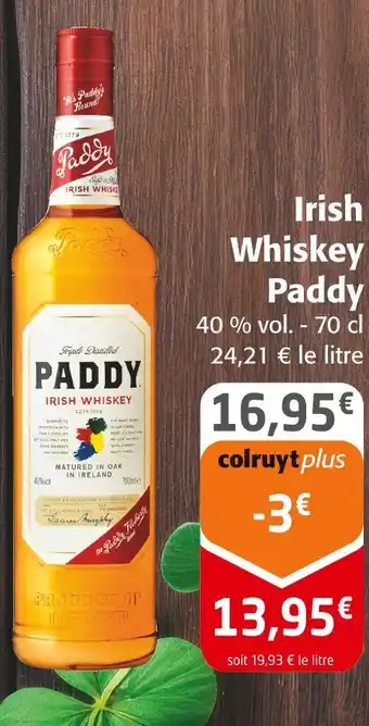 Colruyt Paddy Irish Whiskey offre