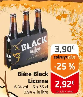 Colruyt Licorne Bière Black offre