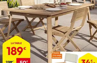 Weldom Naterial Table de jardin acacia SOLIS offre