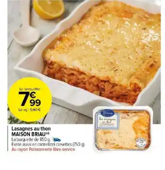 Carrefour Market Lasagnes au thon MAISON BRIAU offre