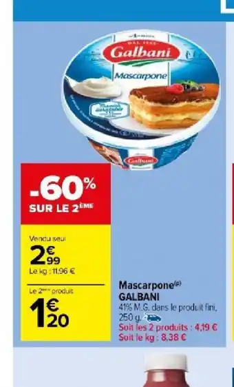 Carrefour Market Mascarpone offre