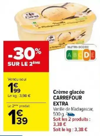 Carrefour Market Crème glacée CARREFOUR EXTRA offre