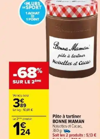 Carrefour Market Pâte à tartiner BONNE MAMAN Noisettes et Cacao, 360 g - offre