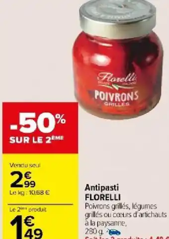 Carrefour Market Antipasti FLORELLI offre