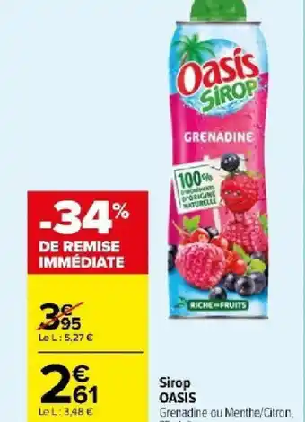 Carrefour Market Sirop OASIS offre