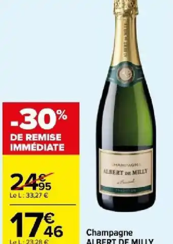 Carrefour Market Champagne ALBERT DE MILLY Tradition, 75 cl. offre