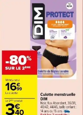 Carrefour Market Culotte menstruelle DIM offre