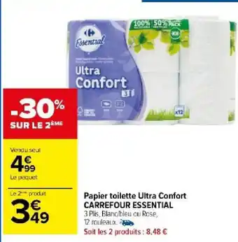 Carrefour Market Papier toilette Ultra Confort CARREFOUR ESSENTIAL offre
