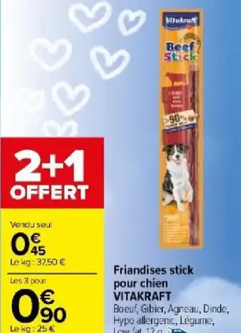 Carrefour Market Friandises stick pour chien VITAKRAFT offre