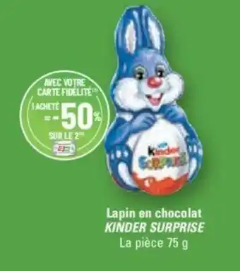 G20 Lapin en chocolat KINDER SURPRISE La pièce 75 g offre