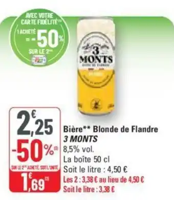 G20 Bière** Blonde de Flandre 3 MONTS offre