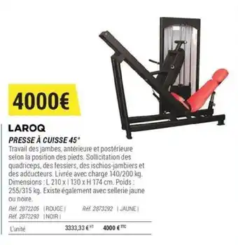 Decathlon PRESSE À CUISSE 45° offre