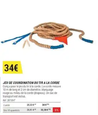 Decathlon JEU DE COORDINATION DU TIR A LA CORDE offre