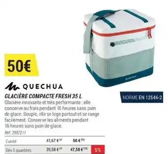 Decathlon GLACIÈRE COMPACTE FRESH 35 L offre