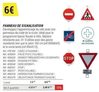 Decathlon PANNEAU DE SIGNALISATION offre