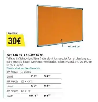 Decathlon TABLEAU D'AFFICHAGE LIÈGE offre