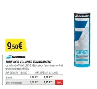 TUBE DE 6 VOLANTS TOURNAMENT