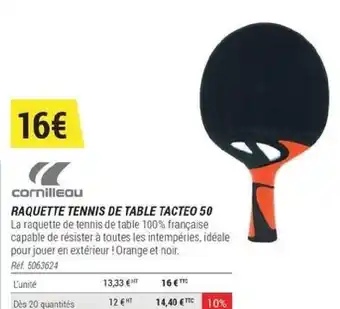 Decathlon RAQUETTE TENNIS DE TABLE TACTEO 50 offre