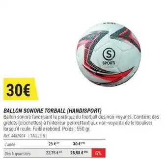 Decathlon BALLON SONORE TORBALL (HANDISPORT) offre