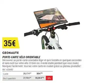 Decathlon PORTE-CARTE VÉLO ORIENTABLE offre