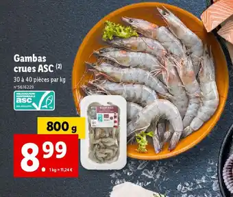 Lidl Gambas crues ASC (2) offre