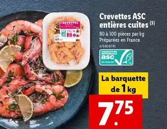 Lidl Crevettes ASC entières cuites (5) offre