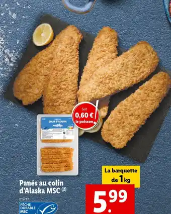 Lidl Panés au colin d'Alaska MSC offre