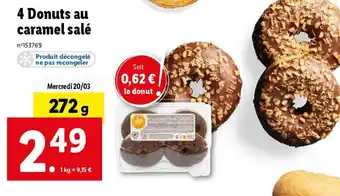 Lidl 4 Donuts au caramel salé offre