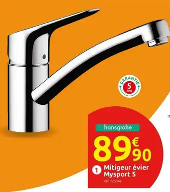 Mr Bricolage Hansgrohe mitigeur évier mysport s offre