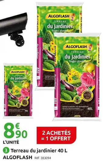 Mr Bricolage Algoflash terreau du jardinier 40 l offre