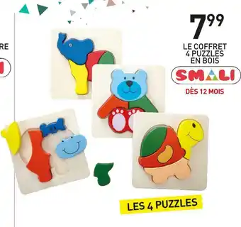 Stokomani Smali le coffret 4 puzzles en bois offre