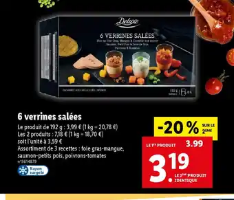 Lidl 6 verrines salées offre