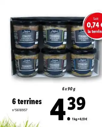 Lidl 6 terrines offre