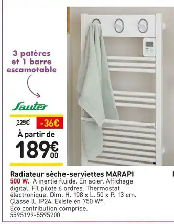 Weldom Sauter radiateur sèche-serviettes marap offre