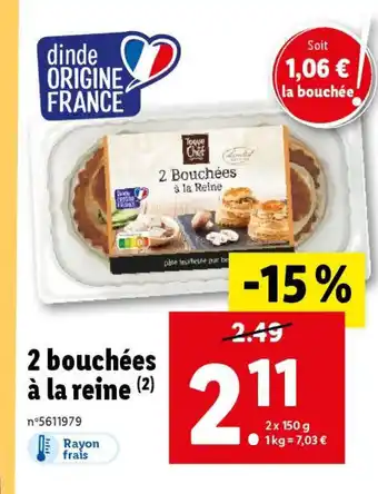 Lidl 2 Bouchées à la Reine offre