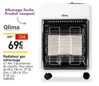 Weldom Qlima radiateur gaz infrarouge offre