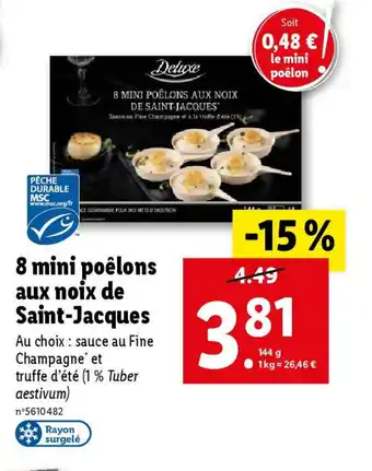 Lidl 8 mini poêlons aux noix de Saint-Jacques offre