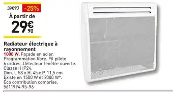 Radiateur électrique à rayonnement