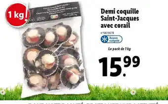 Lidl Demi coquille Saint-Jacques avec corail offre