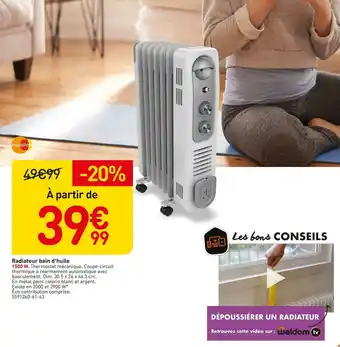 Weldom Radiateur bain d’huile offre