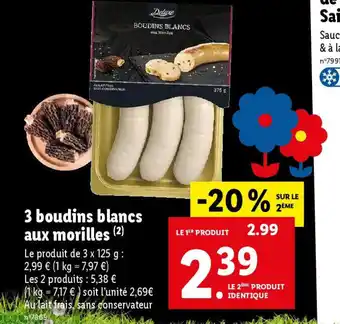 Lidl 3 boudins blancs aux morilles (2) offre