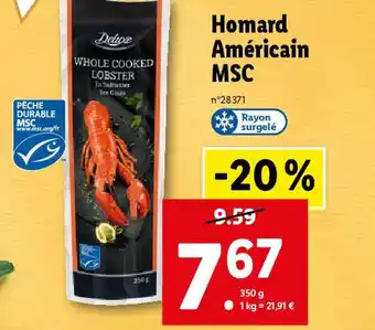 Lidl Homard Américain MSC offre